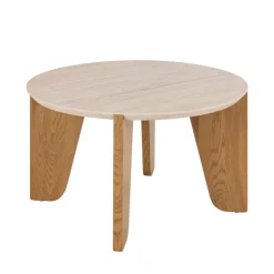 New Drawer VIVO Table basse ronde en effet travertin ø80cm