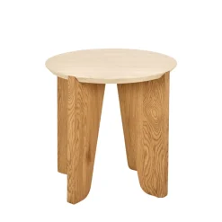 Clearance Drawer VIVO Table d'appoint ronde en effet travertin ø50cm