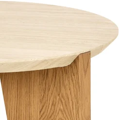 Clearance Drawer VIVO Table d'appoint ronde en effet travertin ø50cm