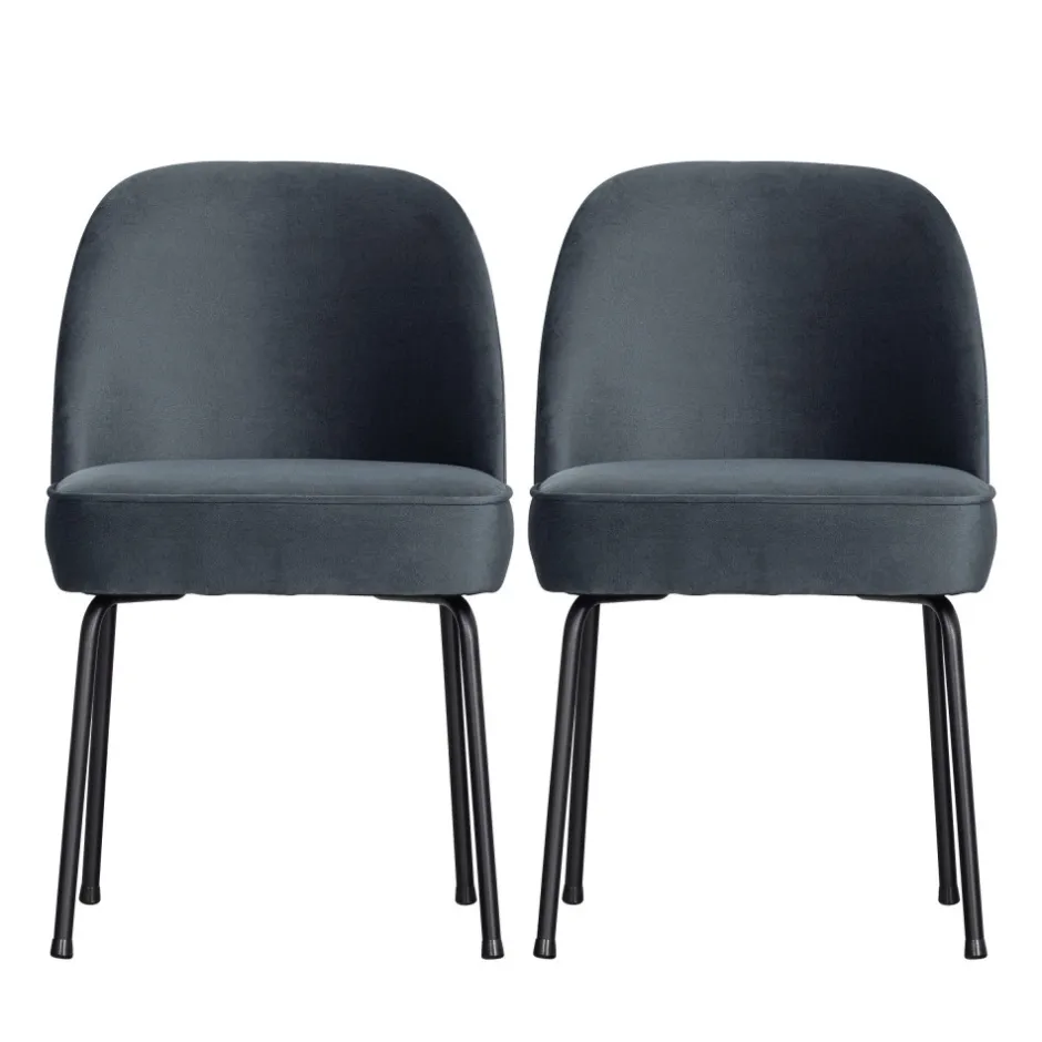 Best Woood VOGUE Lot de 2 chaises design en velours