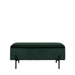 Clearance House Nordic WATFORD Banc avec coffre de rangement en velours et métal