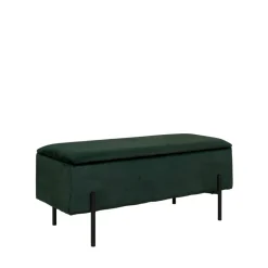 Clearance House Nordic WATFORD Banc avec coffre de rangement en velours et métal