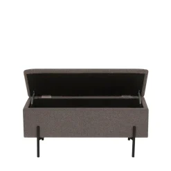 Best House Nordic WATFORD Banc coffre en tissu bouclette et métal L95cm