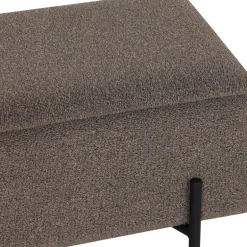Best House Nordic WATFORD Banc coffre en tissu bouclette et métal L95cm