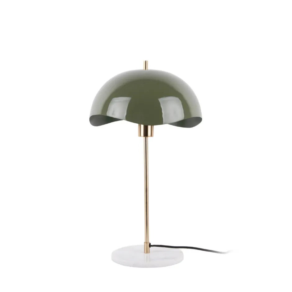 Online Leitmotiv WAVED DOME Lampe à poser en métal et marbre