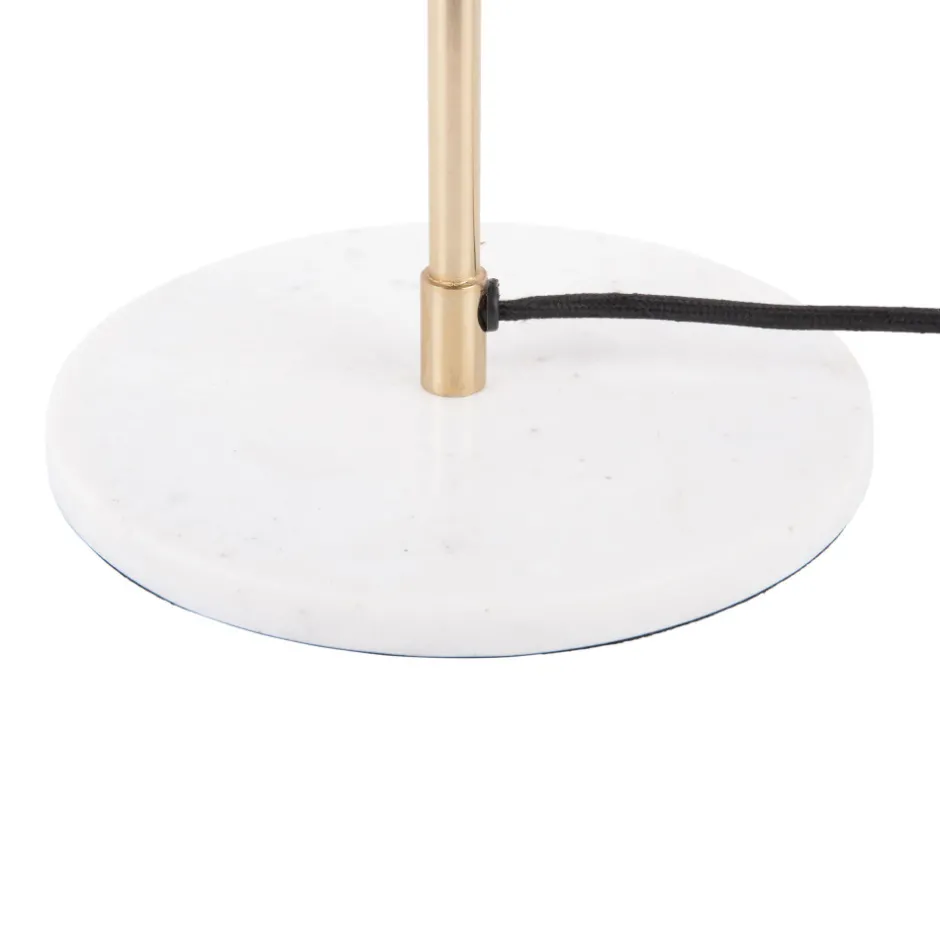 Online Leitmotiv WAVED DOME Lampe à poser en métal et marbre