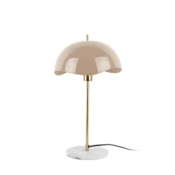 Online Leitmotiv WAVED DOME Lampe à poser en métal et marbre