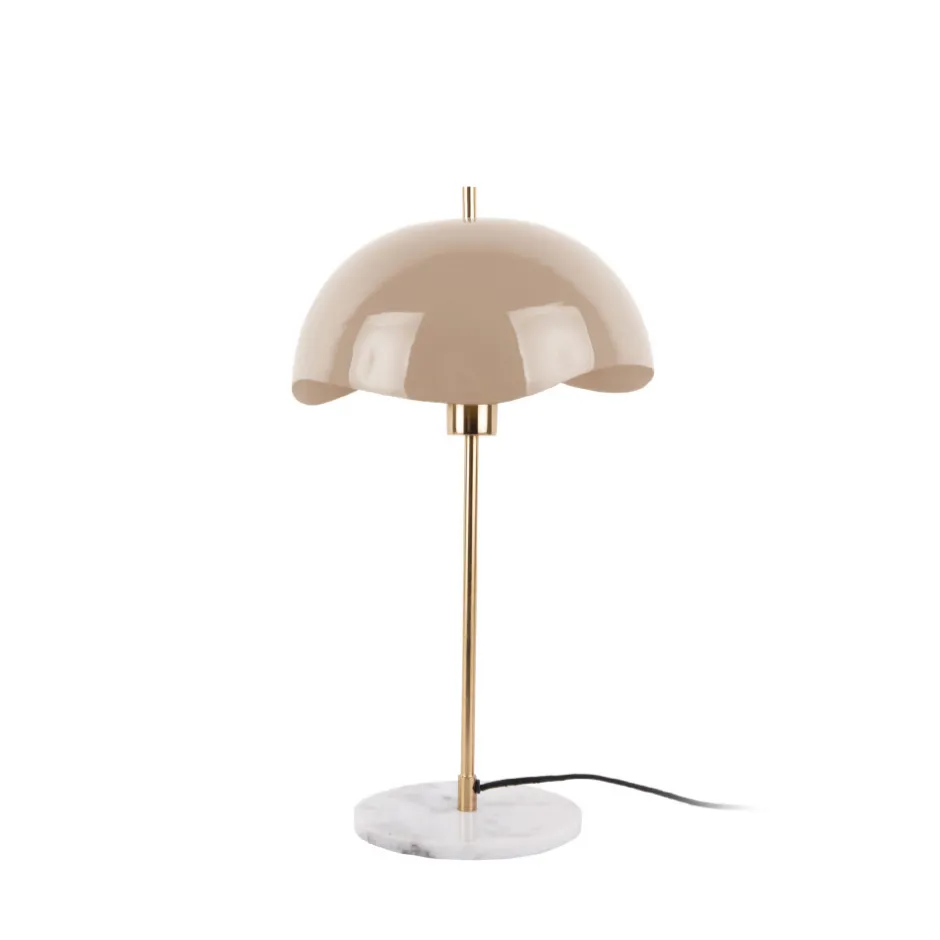 Online Leitmotiv WAVED DOME Lampe à poser en métal et marbre
