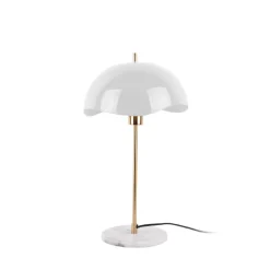 Online Leitmotiv WAVED DOME Lampe à poser en métal et marbre