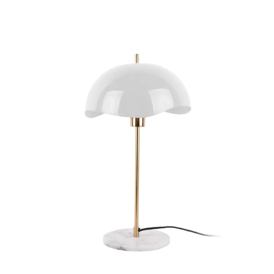 Online Leitmotiv WAVED DOME Lampe à poser en métal et marbre