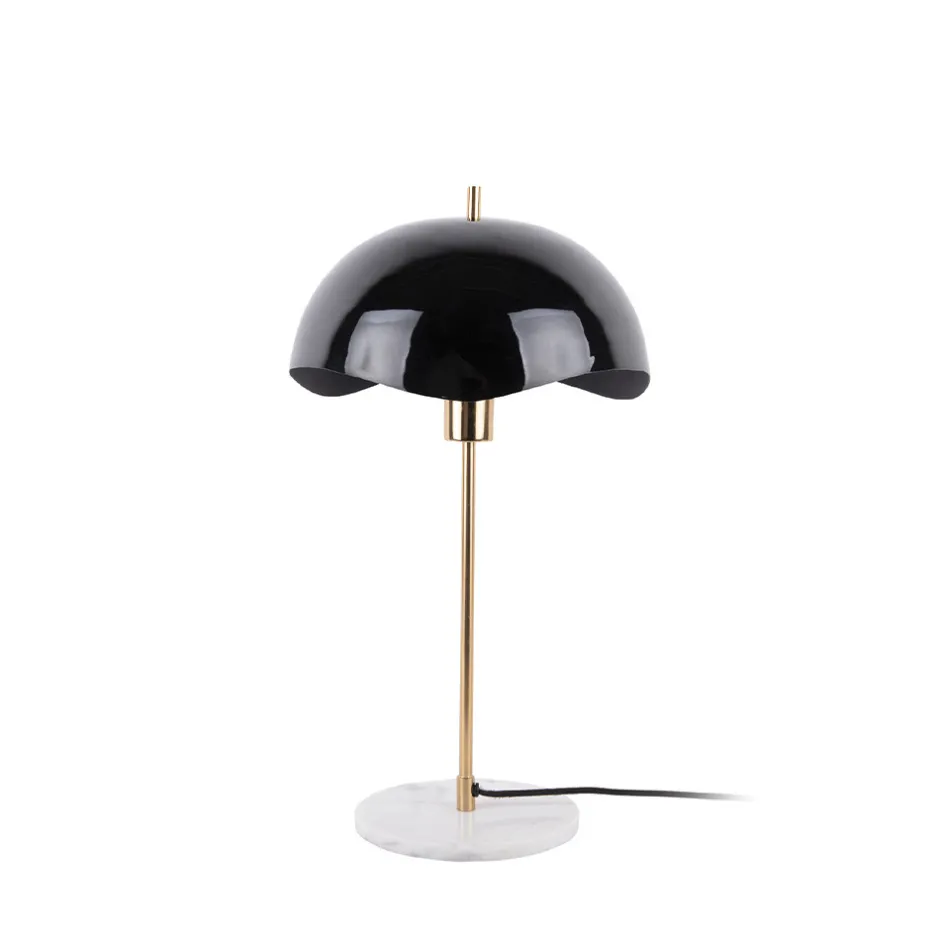 Online Leitmotiv WAVED DOME Lampe à poser en métal et marbre