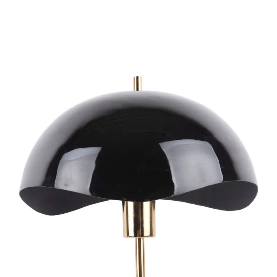 Online Leitmotiv WAVED DOME Lampe à poser en métal et marbre