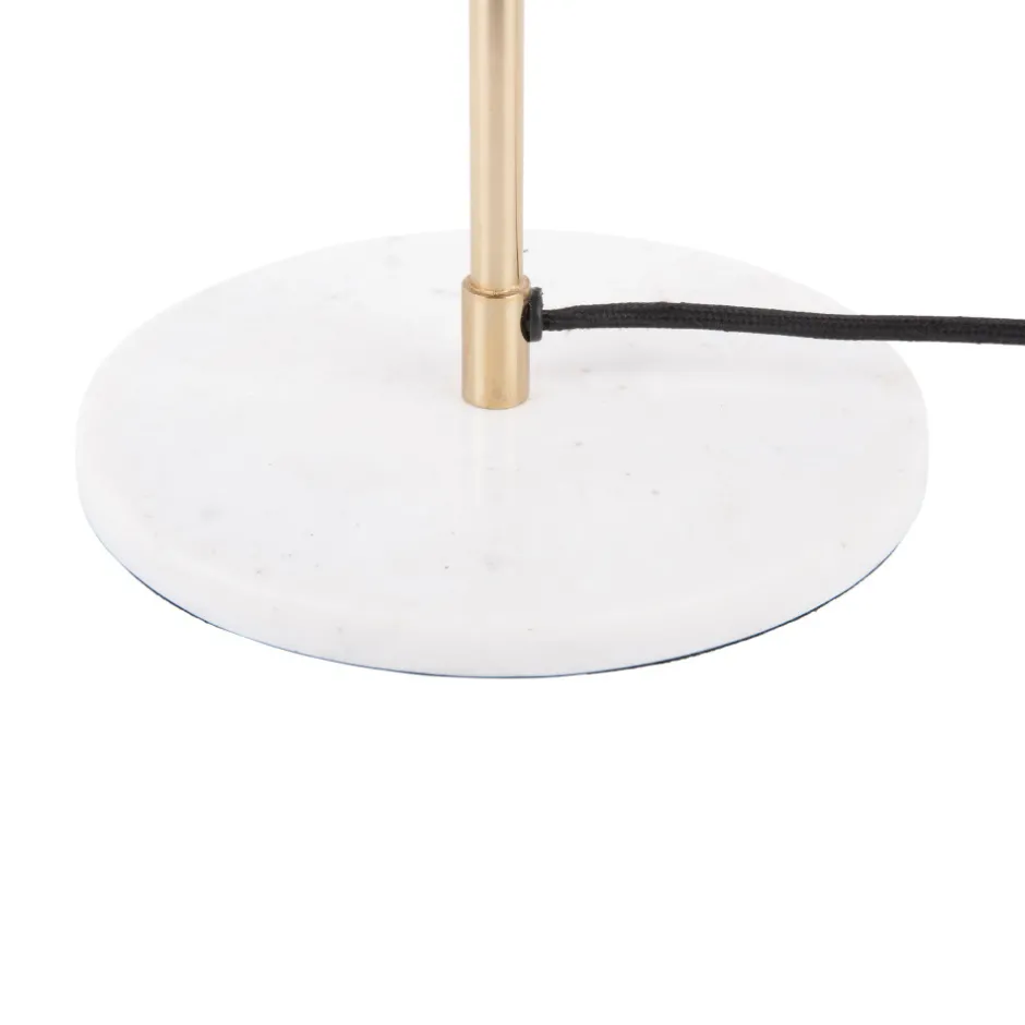 Online Leitmotiv WAVED DOME Lampe à poser en métal et marbre