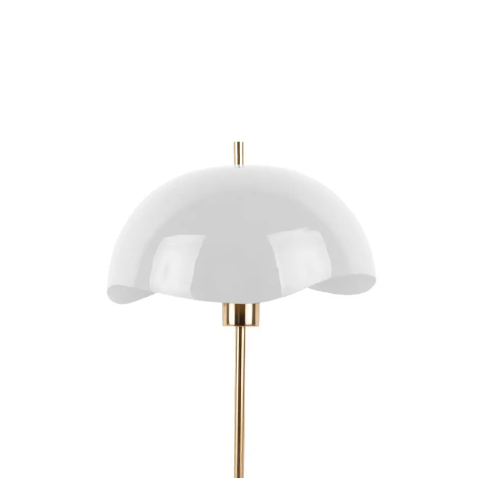 Online Leitmotiv WAVED DOME Lampe à poser en métal et marbre