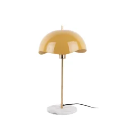 Online Leitmotiv WAVED DOME Lampe à poser en métal et marbre