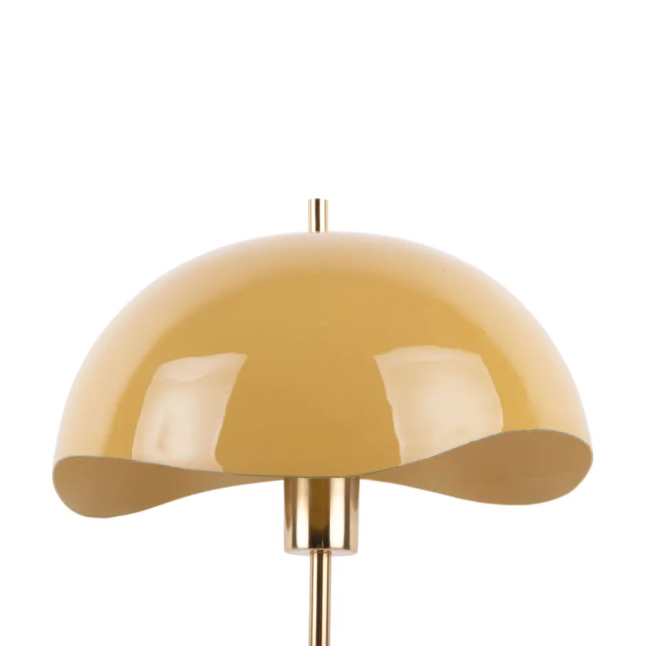 Online Leitmotiv WAVED DOME Lampe à poser en métal et marbre