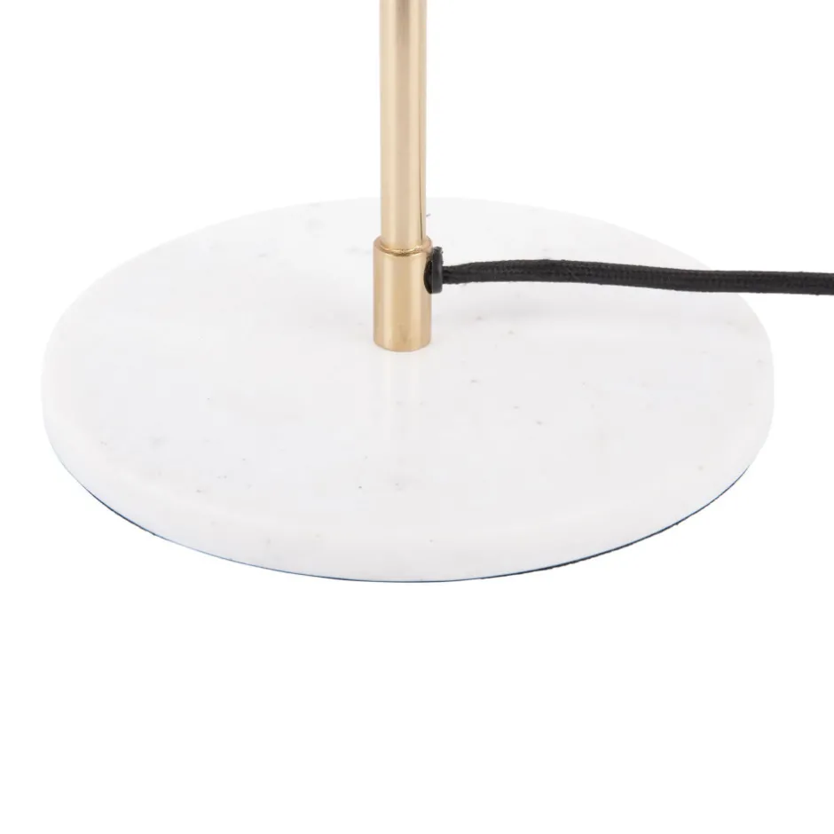 Online Leitmotiv WAVED DOME Lampe à poser en métal et marbre