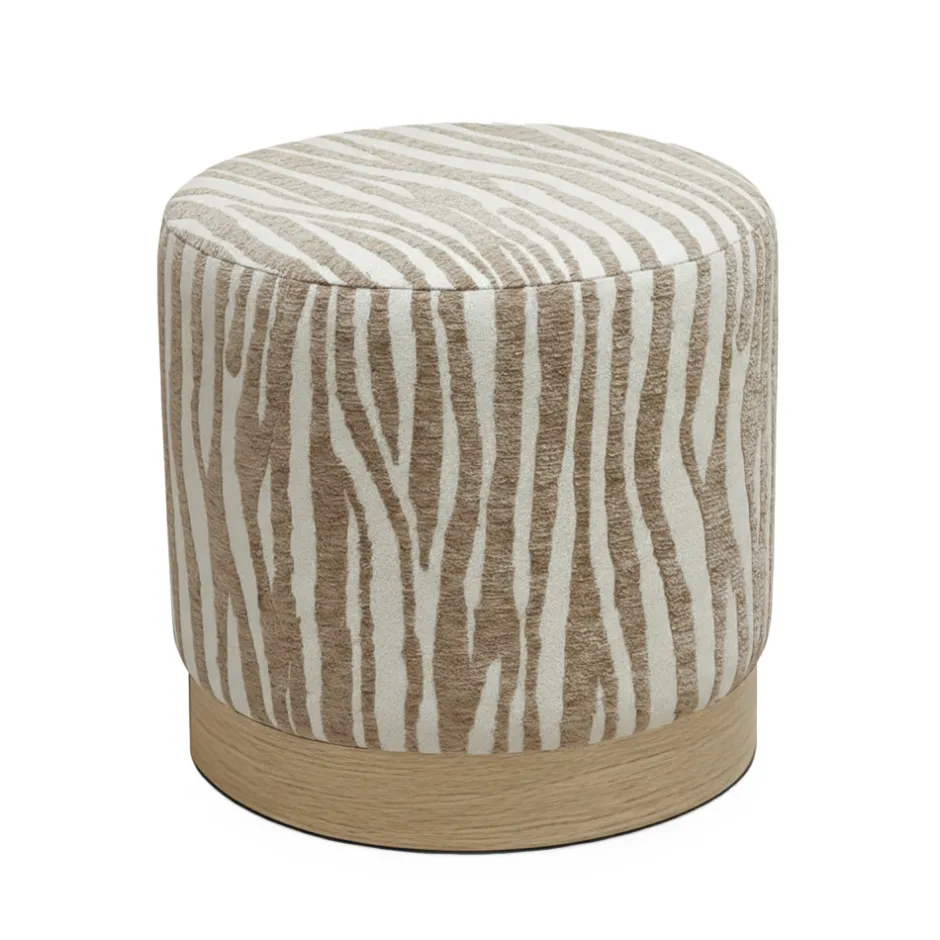 Best Drawer WILD Pouf rond en tissu imprimé animal ø40cm