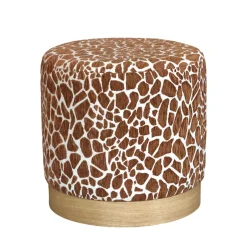 Online Drawer WILD Pouf rond en tissu imprimé animal ø40cm