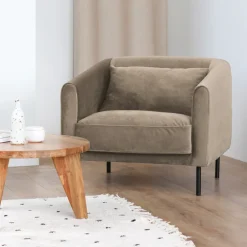 Clearance Drawer WINSEN Fauteuil en velours pieds droits en métal