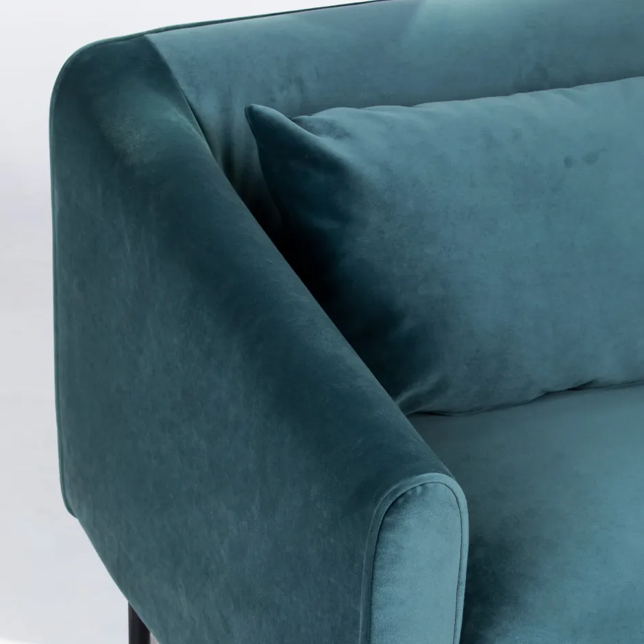 Clearance Drawer WINSEN Fauteuil en velours pieds droits en métal