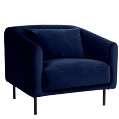 Clearance Drawer WINSEN Fauteuil en velours pieds droits en métal