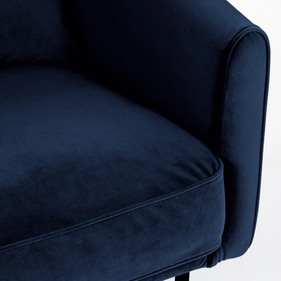 Clearance Drawer WINSEN Fauteuil en velours pieds droits en métal