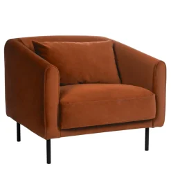 Clearance Drawer WINSEN Fauteuil en velours pieds droits en métal