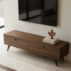 Clearance Drawer YARA Meuble TV 2 portes en bois L160cm