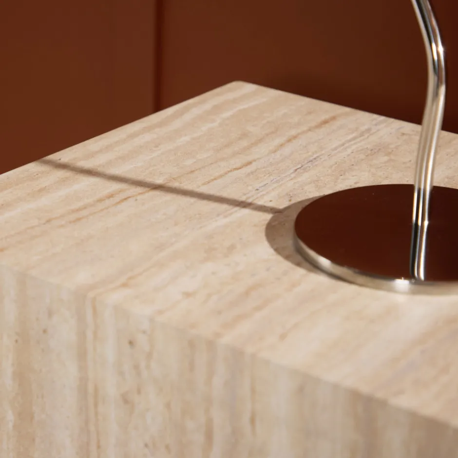 Online Venture Home YORK Table d'appoint effet travertin 35x25cm