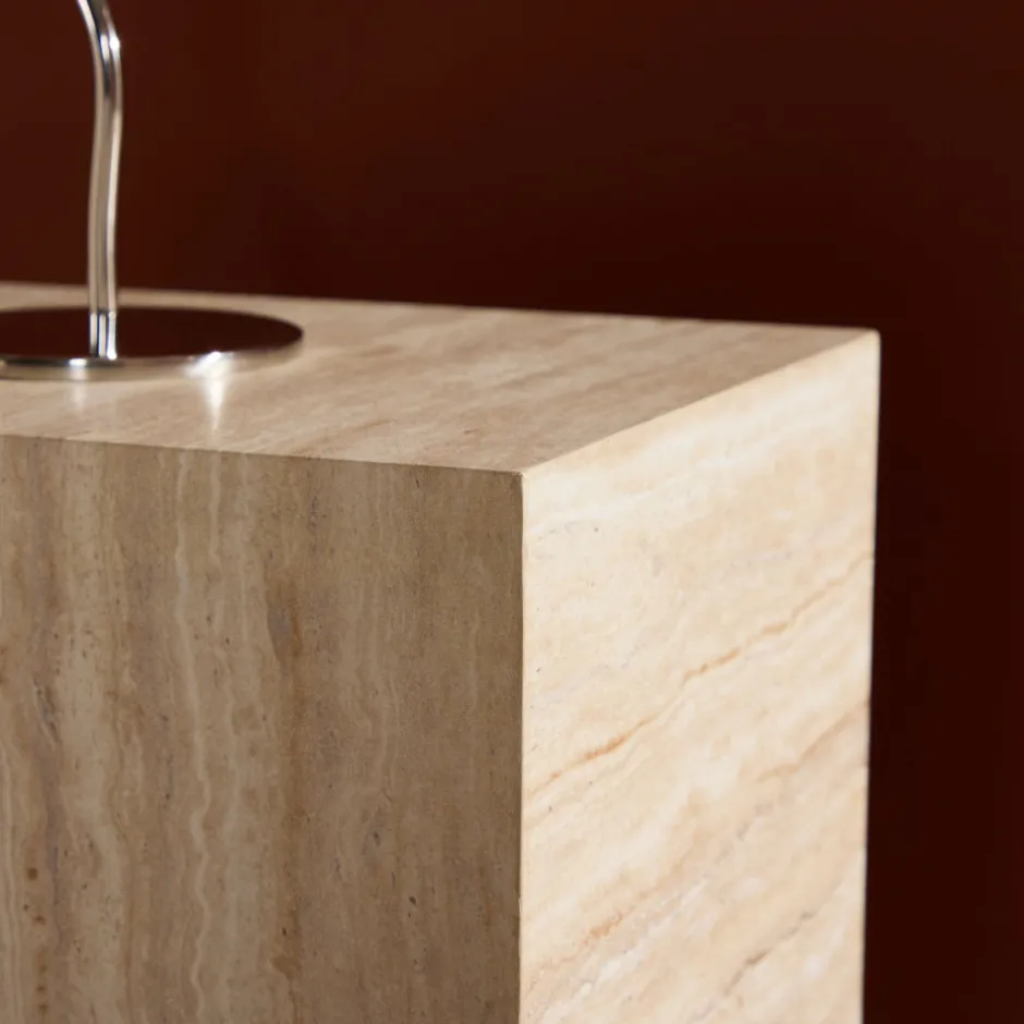 Online Venture Home YORK Table d'appoint effet travertin 35x25cm