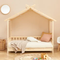 New No name ZENID Lit cabane enfant en bois 70x140cm