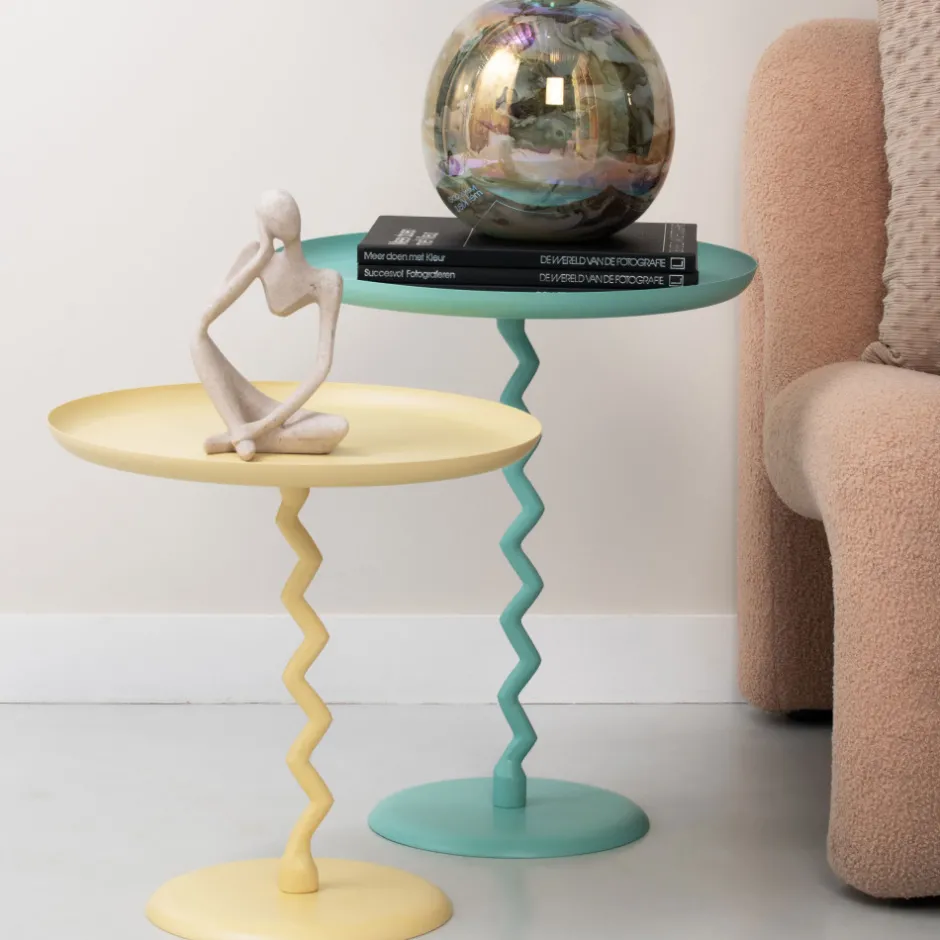 Clearance Leitmotiv ZIGZAG Table d'appoint ronde en métal ø40cm