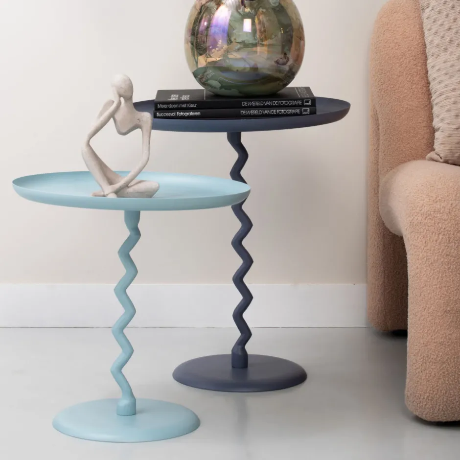 Discount Leitmotiv ZIGZAG Table d'appoint ronde en métal ø44cm