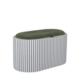 Drawer ZOÉ Banc ovale en tissu avec plateau et rangement L77cm
