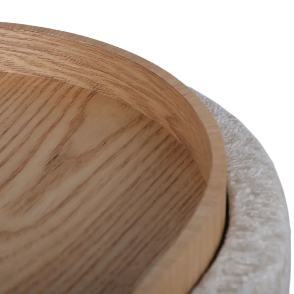 Hot Drawer ZOÉ Banc ovale imprimé animal avec plateau et rangement L77cm