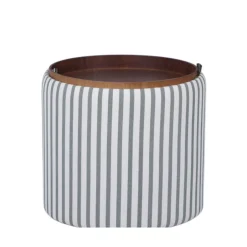 Hot Drawer ZOÉ Pouf rond en tissu avec plateau et rangement ø40cm