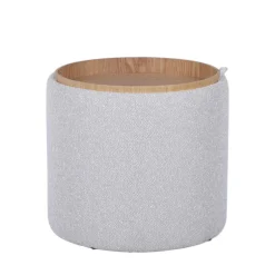 Drawer ZOÉ Pouf rond en tissu avec plateau et rangement ø40cm