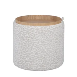 Clearance Drawer ZOÉ Pouf rond imprimé animal avec plateau et rangement ø40cm